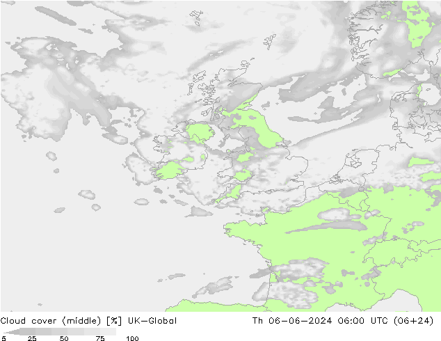 Cloud cover (middle) UK-Global Th 06.06.2024 06 UTC