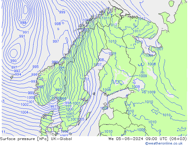 pressão do solo UK-Global Qua 05.06.2024 09 UTC