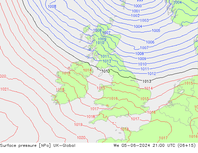 приземное давление UK-Global ср 05.06.2024 21 UTC