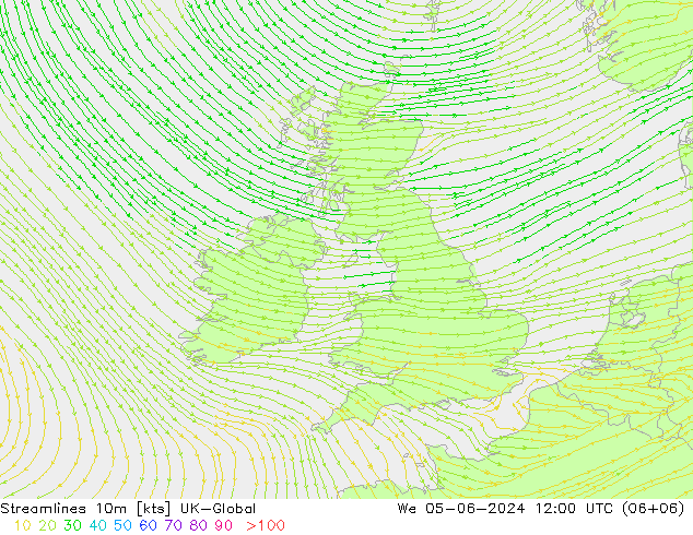 Streamlines 10m UK-Global St 05.06.2024 12 UTC