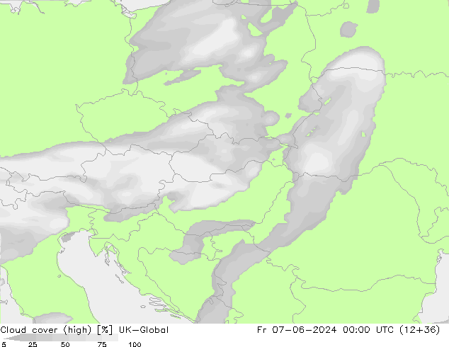 Nuages (élevé) UK-Global ven 07.06.2024 00 UTC