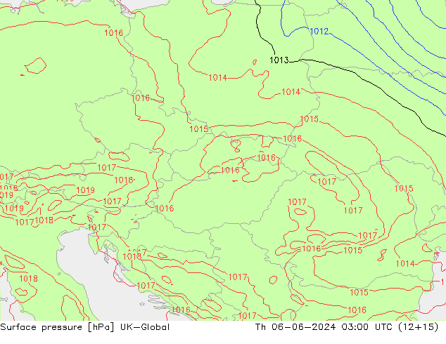 Atmosférický tlak UK-Global Čt 06.06.2024 03 UTC