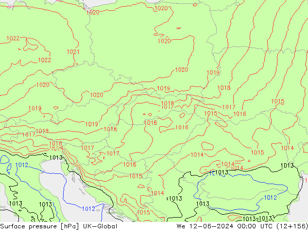 Luchtdruk (Grond) UK-Global wo 12.06.2024 00 UTC