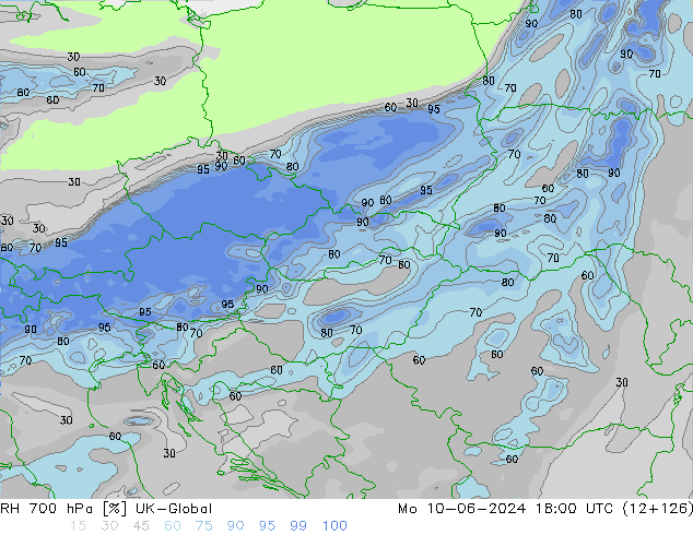 RH 700 hPa UK-Global Seg 10.06.2024 18 UTC