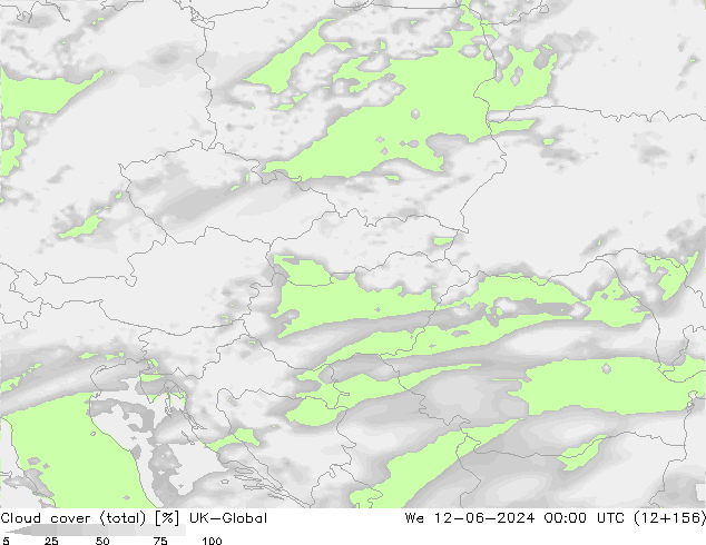 Cloud cover (total) UK-Global We 12.06.2024 00 UTC