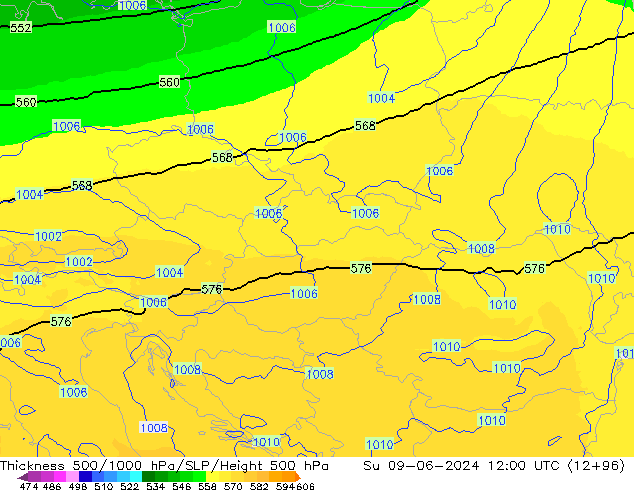 Thck 500-1000hPa UK-Global Su 09.06.2024 12 UTC