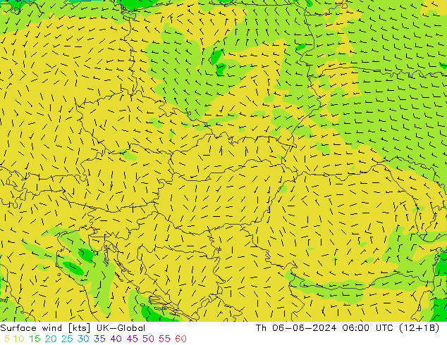 Rüzgar 10 m UK-Global Per 06.06.2024 06 UTC