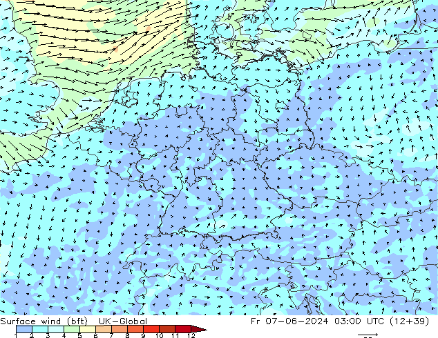  10 m (bft) UK-Global  07.06.2024 03 UTC