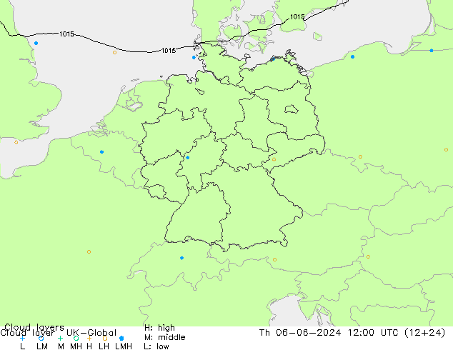 Cloud layer UK-Global jue 06.06.2024 12 UTC
