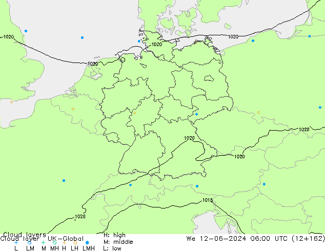 Cloud layer UK-Global We 12.06.2024 06 UTC