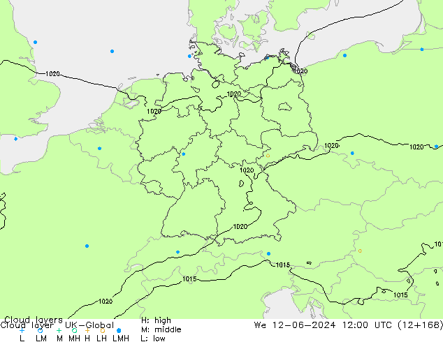 Cloud layer UK-Global  12.06.2024 12 UTC