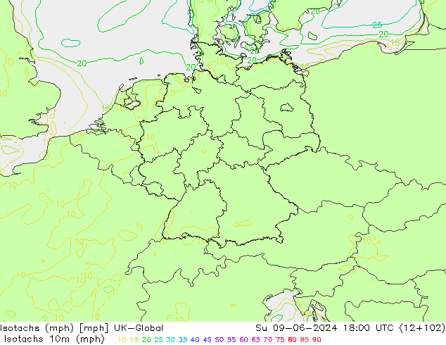 Isotachs (mph) UK-Global Вс 09.06.2024 18 UTC