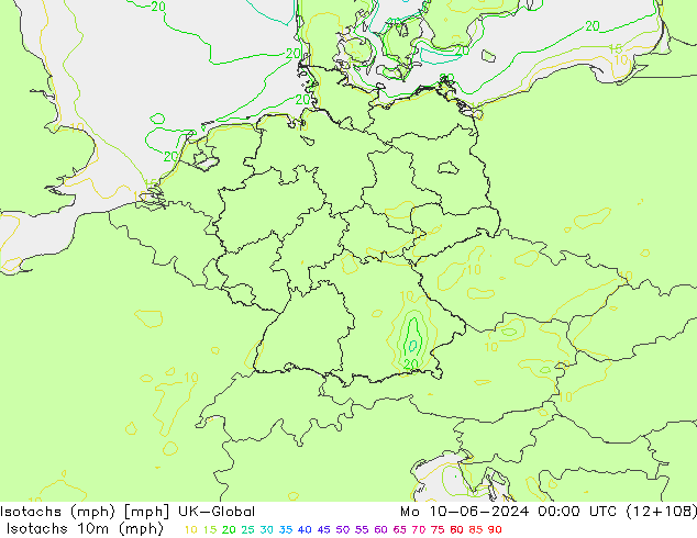 Isotachs (mph) UK-Global Po 10.06.2024 00 UTC