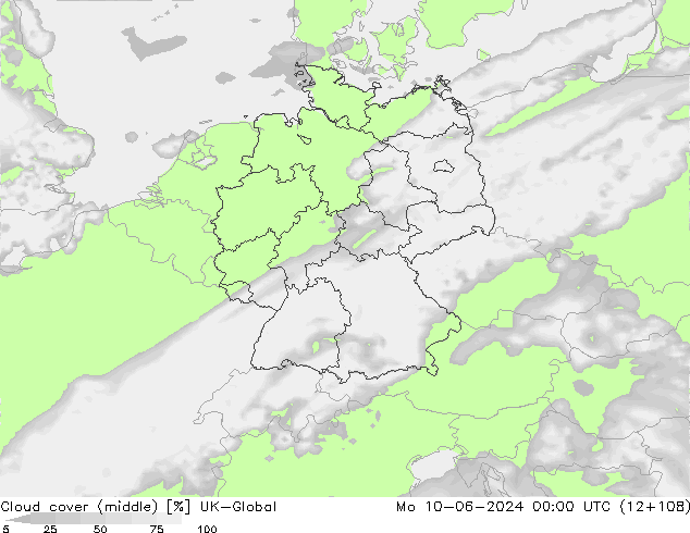 Cloud cover (middle) UK-Global Mo 10.06.2024 00 UTC