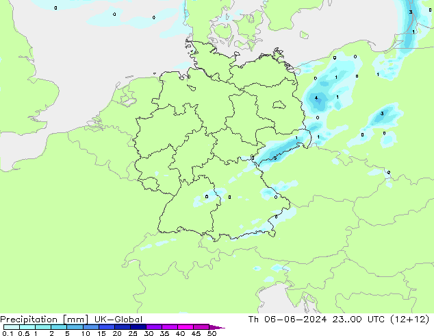 Precipitation UK-Global Th 06.06.2024 00 UTC