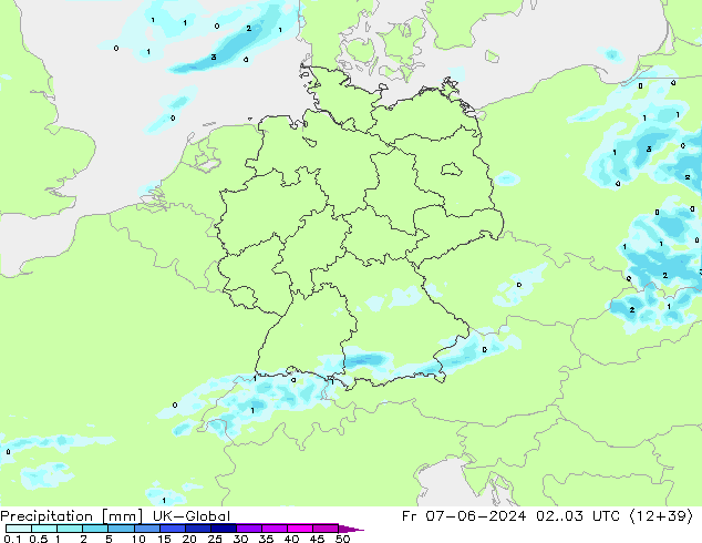 Precipitation UK-Global Fr 07.06.2024 03 UTC