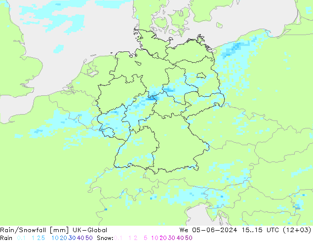 Rain/Snowfall UK-Global We 05.06.2024 15 UTC