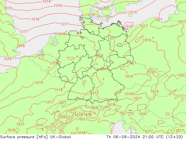 pression de l'air UK-Global jeu 06.06.2024 21 UTC