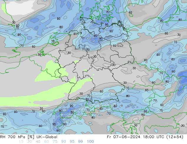 RH 700 hPa UK-Global Fr 07.06.2024 18 UTC