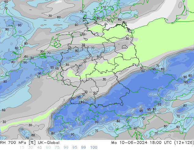 RH 700 hPa UK-Global Po 10.06.2024 18 UTC