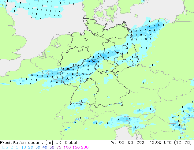 Precipitación acum. UK-Global mié 05.06.2024 18 UTC