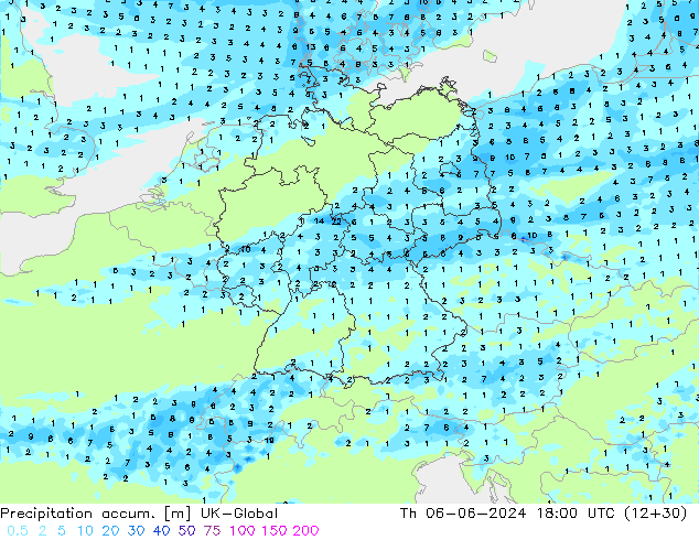 Toplam Yağış UK-Global Per 06.06.2024 18 UTC