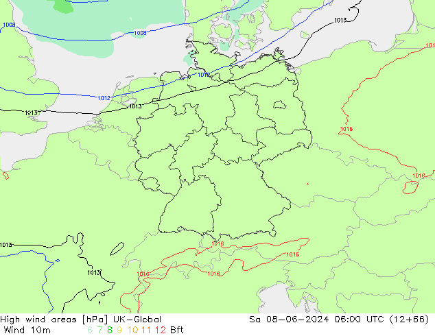 High wind areas UK-Global сб 08.06.2024 06 UTC