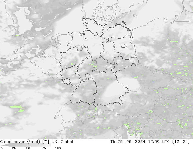 Wolken (gesamt) UK-Global Do 06.06.2024 12 UTC