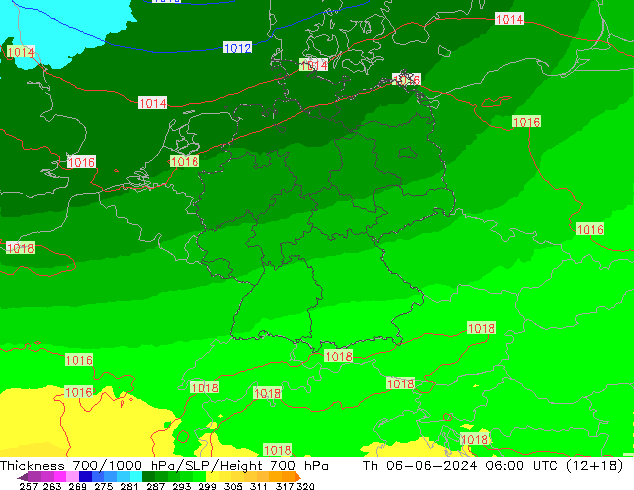 Thck 700-1000 hPa UK-Global jeu 06.06.2024 06 UTC