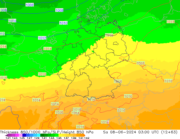 Thck 850-1000 hPa UK-Global so. 08.06.2024 03 UTC