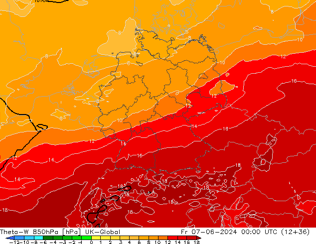Theta-W 850hPa UK-Global Fr 07.06.2024 00 UTC