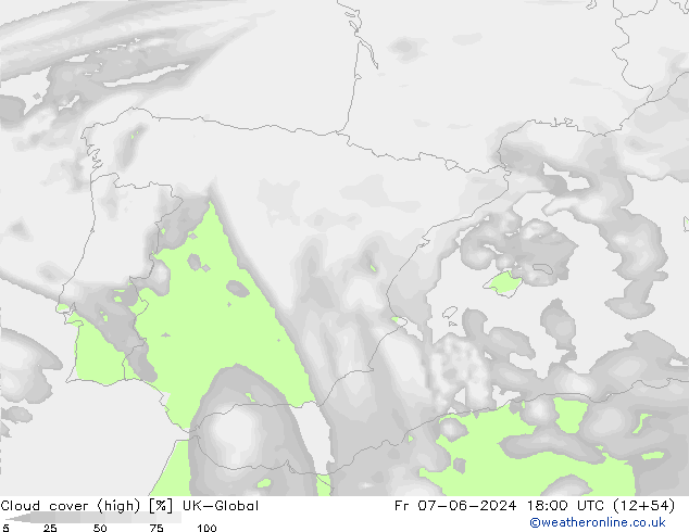 zachmurzenie (wysokie) UK-Global pt. 07.06.2024 18 UTC