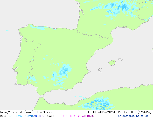 Rain/Snowfall UK-Global Per 06.06.2024 12 UTC