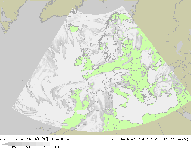 Cloud cover (high) UK-Global Sa 08.06.2024 12 UTC