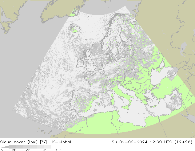 Nubes bajas UK-Global dom 09.06.2024 12 UTC