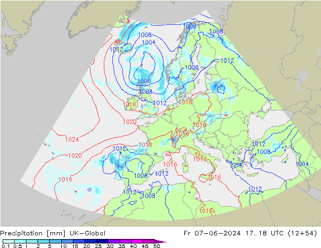 precipitação UK-Global Sex 07.06.2024 18 UTC