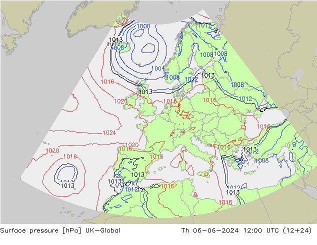 Luchtdruk (Grond) UK-Global do 06.06.2024 12 UTC