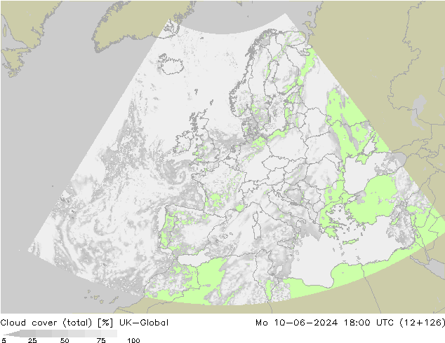 Nuages (total) UK-Global lun 10.06.2024 18 UTC