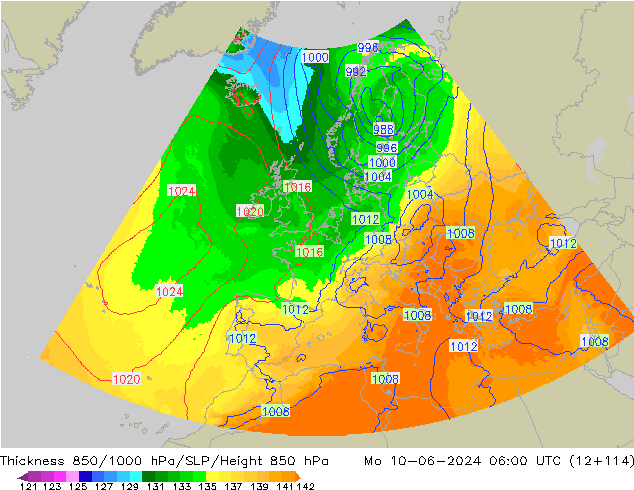Thck 850-1000 hPa UK-Global Mo 10.06.2024 06 UTC