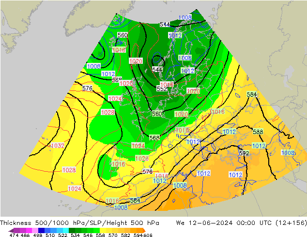 Thck 500-1000hPa UK-Global mer 12.06.2024 00 UTC
