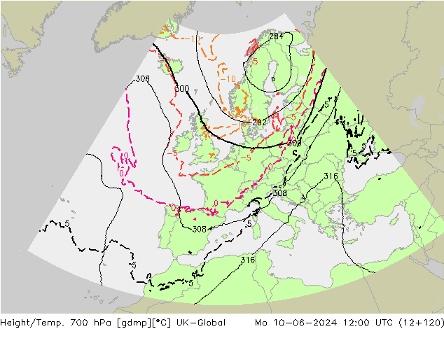 Géop./Temp. 700 hPa UK-Global lun 10.06.2024 12 UTC