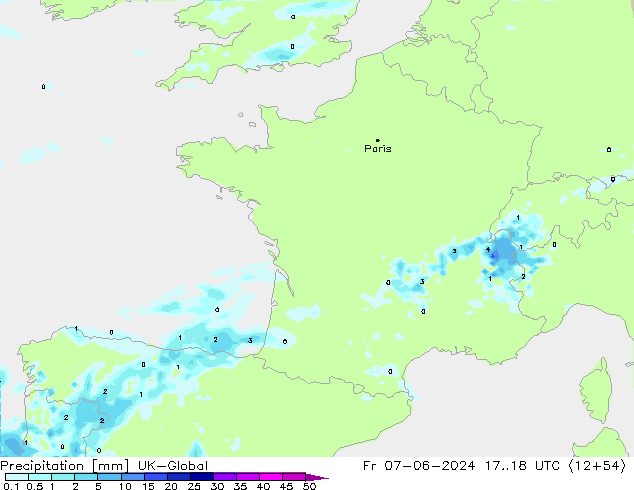 Yağış UK-Global Cu 07.06.2024 18 UTC