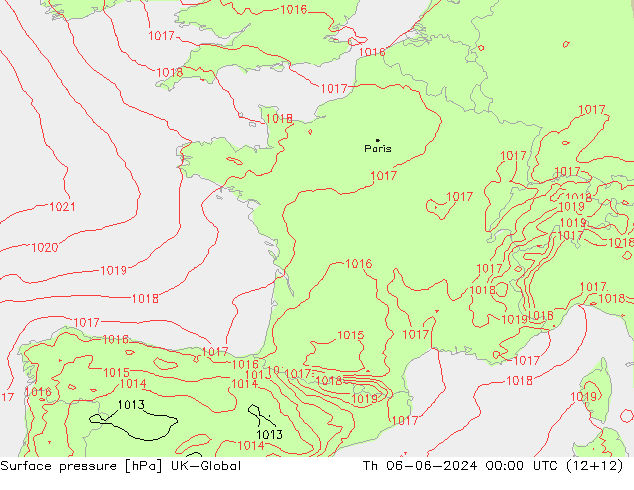 pressão do solo UK-Global Qui 06.06.2024 00 UTC