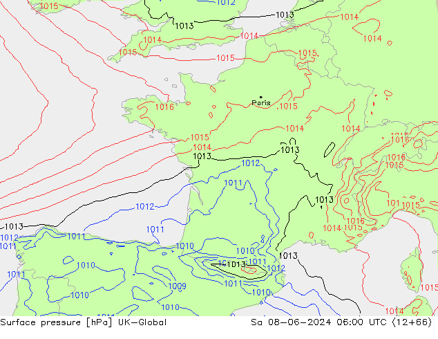 Yer basıncı UK-Global Cts 08.06.2024 06 UTC