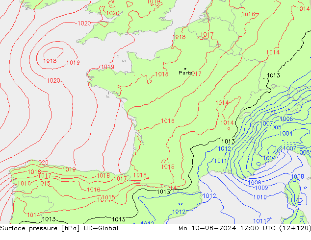 Yer basıncı UK-Global Pzt 10.06.2024 12 UTC