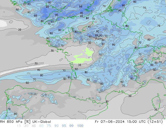 RH 850 hPa UK-Global ven 07.06.2024 15 UTC