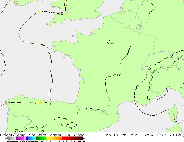 Geop./Temp. 950 hPa UK-Global lun 10.06.2024 12 UTC