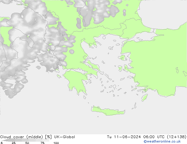 Bewolking (Middelb.) UK-Global di 11.06.2024 06 UTC