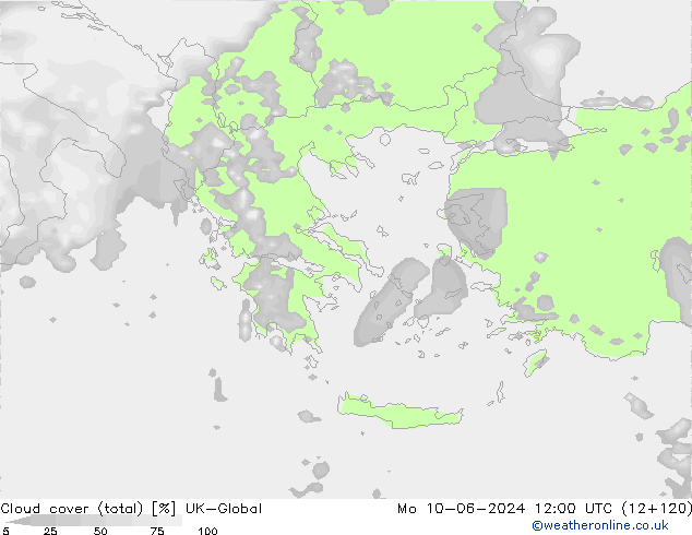 Bewolking (Totaal) UK-Global ma 10.06.2024 12 UTC