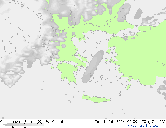 zachmurzenie (suma) UK-Global wto. 11.06.2024 06 UTC